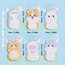 6 件可爱卡通企鹅和兔子便签 - 自粘彩色便笺，用于创意书写和组织的便签，办公室和学校用品，学校用品，返校 - 彩色 - 查看 5