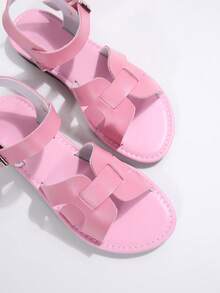 新款优雅简约时尚扣环中高软底凉鞋，舒适，适合户外、度假、通勤，女士平底凉鞋