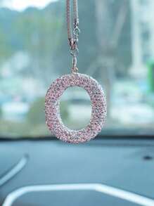 1pc Car Interior Pendant Rhinestone A-Z Letter Car Rear View Mirror Pendant Rear View Mirror Pendant Interior Decoration