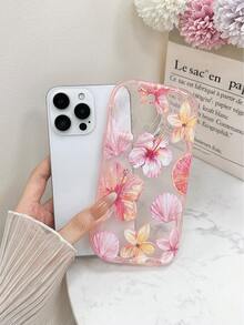 花朵奶油图案芙蓉印花链条装饰手机壳适用于 14、14 Pro、14 Pro Max、13、13 Pro Max、11、11 Pro Max、12、12 Pro、12 Pro Max、13 Pro、卡通、15 Pro Max，适用于 15、15 Pro、16、16 Pro、16 Pro Max，高端保护性手机壳防水防震防摔防刮