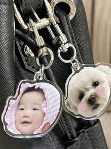 1pc Customized Portrait Acrylic Keychain, Personalized Photo Keychain Gift For Boyfriend/Girlfriend, Husband/Wife, Dad/Mom, Photo Gifts For Valentine's Day, Birthday, Baby Anniversary, Father's Day, Mother's Day, Unique Gift For Her/Him Back To School