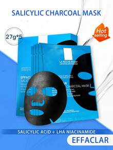 La Roche-Posay 理肤泉 EFFACLAR 水杨酸活性炭面膜，27克*5片/盒 - 1盒 - 查看 1
