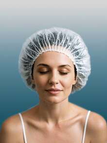 100pcs Disposable Transparent Waterproof Shower Cap, Thick Large Size, High Elasticity, For Bathing And Hair Care, Convenient For Travel And Back To School - Multicolor - View 4