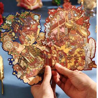 3D风景贴纸热销风景贴纸星梦王子插画高吸引力级别DIY减压平面贴纸可爱微缩场景贴纸成人减压打发时间