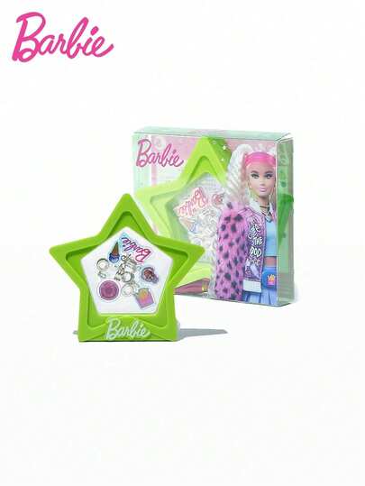 Mattel 1 套芭比官方授权 DIY 串珠手链套装精致饰品手工材料钻石串珠可调节链条包吊坠派对角色扮演装扮珠宝装饰生日圣诞礼物