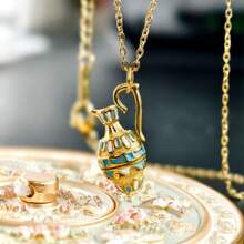 Retro Bottle Necklace Plated Pendant Bohemian Beach Necklace Vintage Neck Jewelry Women's Collarbone Chain Summer