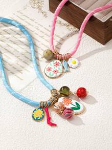 1 set de joyas de collar elegante y versátil de estilo de señora con colores de caramelo para mujeres