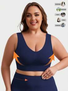 قطعة واحدة من صدرية النوم والرياضة السلسلة اللاسلكية الداعمة القابلة للتعديل للنساء، مقاس كبير، تصميم مريح للظهر