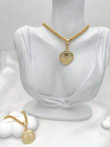Necklace + Bracelet Cord Chain Women's Pendant Holy Spirit In 925 Silver And 18k Gold Plated - Vàng - Xem 6