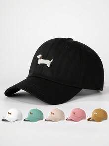 1 件女士刺绣小狗水洗棒球帽，户外可调节防晒休闲帽，适合春季、秋季、旅行、海滩度假，也适合年轻男士 - 棒球帽 - 查看 12