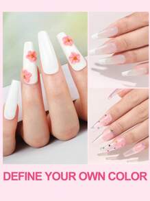coscelia 4PCS Acrylic Nail Kit-8G Acrylic Powder & 30ML Acylic Nail Liquid No Needed Nail Lamp, 8G Pink White Clear Acrylic Powder Long Lasting For Acrylic Extension Or Acrylic Carving For Women DIY Acrylic Nails