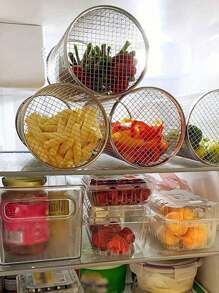 2 Pieces BBQ Grill Set, Stainless Steel BBQ Grill Set, Portable Outdoor BBQ Basket, Portable Round Stainless Steel Campfire Grill, Multi-Purpose Camping Grill Accessory, Outdoor BBQ Basket