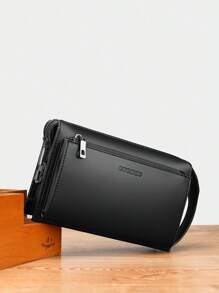 New Style Men's Anti-Theft Multi-Pocket Clutch Bag With Coded Lock, Long Wallet, PU Leather, Multi-Function Toiletry Bag