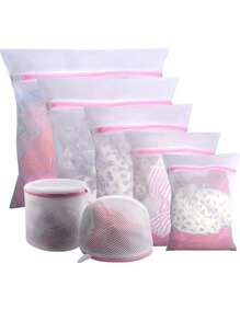 Set Of 3 Durable Honeycomb Mesh Laundry Bags, Travel Storage Organizers, Suitable For Washing Clothing, Shirts, Bras, Socks, Stockings, And Underwear. - White - View 13