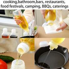1pc Olive Oil Distributor, Spray Bottle, Transparent Condiment Extrusion Bottle, Plastic Extrusion Bottle With Flip Lid, Lightweight And Portable, Leak-Proof Condiment Bottle, Tomato Sauce, Soy Sauce Bottle, Suitable For Oil, Vinegar, Soy Sauce, Honey, Barbecue Sauce And Condiments, - Multicolor - View 4