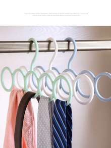 1pc/4pcs Creative Multi-Functional Circle Multi-Ring Clothes Hanger, 5-Hole Storage, Scarf Hanging Rack, Home Use Scarf Organizer, Belt Hanging Stand, Space-Saving & Durable, Must-Have For Home Storage - White - View 8