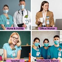 1PC Funny Words Badge Reel Retractable, Novelty Cute Badge Clip With Swivel Alligator Clip For Nurses, Teachers And Office Workers School Supplies, Back To School