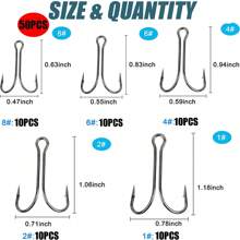 Double Hooks - Fly Tying Double Hooks Classic Frog Hooks 3X Strong Sharp Open Shank High Carbon Steel Barbed Small For Saltwater And Freshwater
