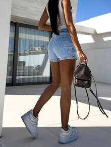 纯色弹力休闲拉链口袋不对称下摆裙裤，百搭，四季皆宜