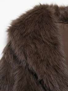 DEEKA Autumn/Winter New Thick Faux Fox Fur Collar Jacket, Fashion Synthetic Fur Coat, Young & Stylish