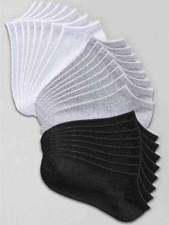 9/10/12/20 Pair Of Girl's Short Socks,Invisible Socks,White Socks,Black Socks,Grey Socks,Girl Socks,Cute Socks,Girls Socks, Black Socks,Cartoon Details, Guide Rail Breathable Hole Design, Moisture Wicking, Soft And Smooth, Suitable For Various Holidays, Sports, Leisure, Business And Other Daily Wear, Can Be Worn All Year Round, Color Combinations Are Random.