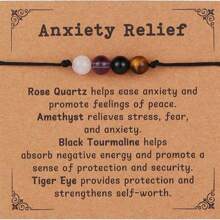 Pulsera de 7 piezas con cristales naturales sanadores de protección emocional, joyería de alivio del estrés como regalo para mujeres