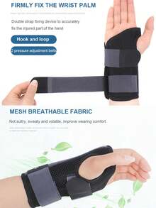 AOLIKES 1pc Wrist Brace For Carpal Tunnel, Wrist Brace Night Support, Adjustable Wrist Splint Right Left Hand, For Women And Men Gym Accessories - Multicolor - View 6