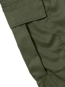 1pc Plus Size Men's Multi-Pocket Solid Color Cargo Pants, Casual Loose Fit For Beach, Vacation, Daily Wear, Sports, Workout, Outdoor, Streetwear, Fitness, Jogging, Straight Leg Trousers, All-Match, Fashionable, Fall