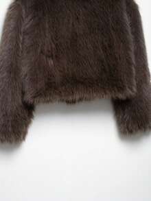DEEKA Autumn/Winter New Thick Faux Fox Fur Collar Jacket, Fashion Synthetic Fur Coat, Young & Stylish