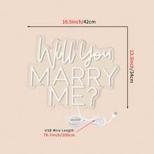 NEON FINE NF“你愿意嫁给我吗”LED 霓虹灯 - 求婚和订婚派对壁挂装饰，多用途 USB 供电塑料标牌，带开关控制，非常适合新娘送礼会和婚礼装饰