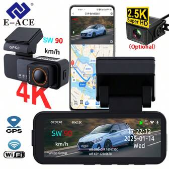 [Actualización 2025 IMX415] Cámara de salpicadero 4K para automóviles, cámara frontal para salpicadero 2160P, cámara de salpicadero 4K con control de aplicación, accesorios para automóviles con súper visión nocturna, sensor G, grabación en bucle, cámara para automóvil 12V-24V, grabadora de tráfico, mini cámara (sin tarjeta)