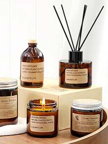 1 pièce Bougie parfumée à la cire végétale, bougie parfumée multifonction moderne pour la maison - Multicolore - Voir 1