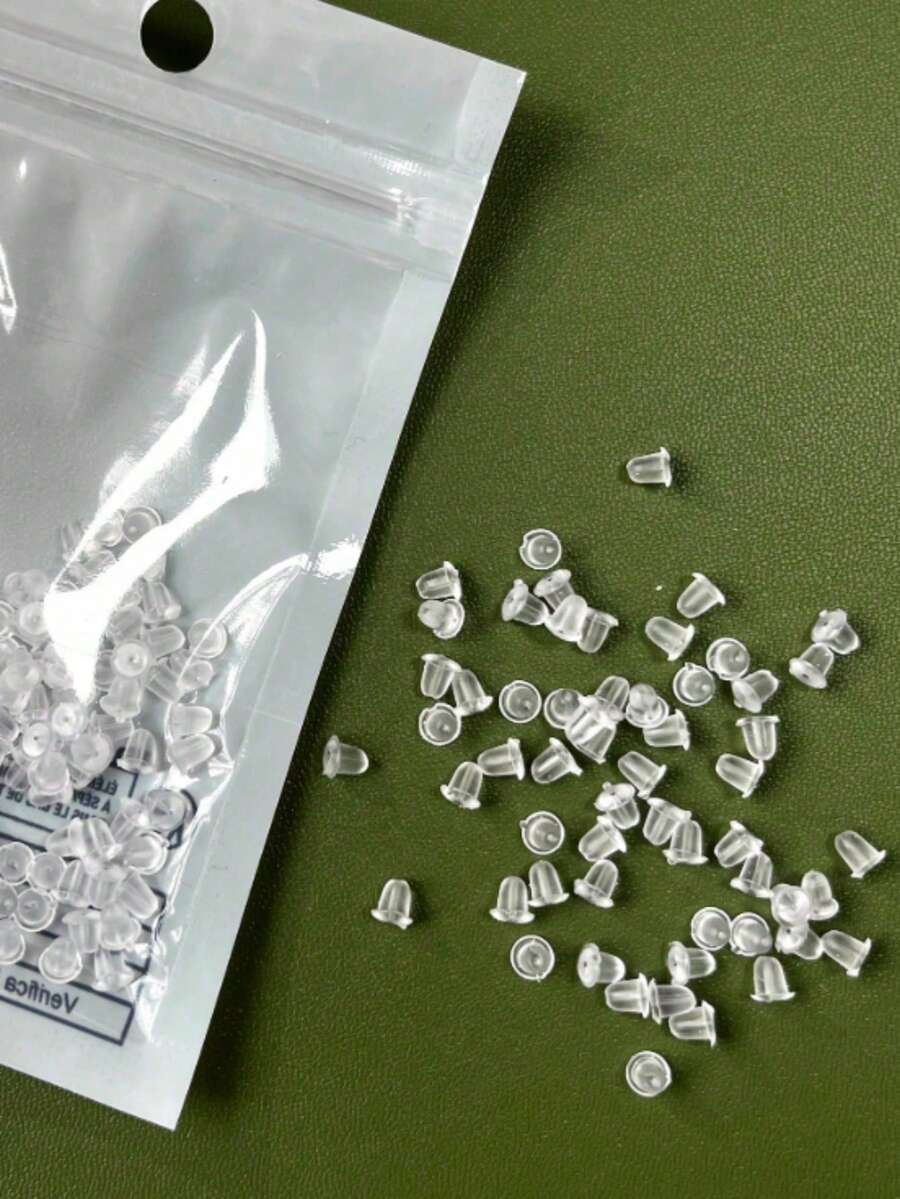 About 100 Pcs Clear Plastic Earplug Caps For Girls Daily Use - one-size - View 1