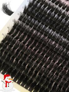 280pcs 80D&60D Mix Cluster Eyelash, 0.07mm Thickness, D Curl, 8mm-16mm Mix Length, Natural Style Russian Flat Dense Fluffy Handmade Mink Eyelash Cluster For Halloween Theatrical Makeup, Festival Makeup, Christmas Makeup, Beginner Essential Lash Clusters,Eye Lash Clusters,Individual Eyelashes,Lashes,Fake Lashes - DD - View 7