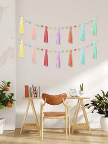 3pcs-Rainbow Tassel Garland, Colorful Boho Garland Rainbow Pom Pom Tassel, Colorful Tassel Banner Decor Wall Hanging Home Decor Bohemian Tassel Garland Classroom Colorful Tassel Garland Banner Decoration Wall For Wedding Birthday Shower Party Supplies Room Decor Decoration,Home Decor ,Room Decor,Wall Decor Gifts Graduation,