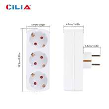 CILIA 1/2pcs European Standard 3-IN-1 Socket Adapter Wall Plug,16A/250V,Weight:124g, Carry It With You At All Tian,For Indoor Office, Kitchen, Living Room,White