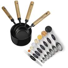 8/12pcs Stainless Steel Measuring Cup And Spoon Set, 4pcs Stainless Steel Measuring Cups And 8pcs Magnetic Measuring Spoons, Metal Measuring Cup And Spoon Set, Magnetic Measuring Spoon Set With Level, Stackable Metal Scoops For Cooking Baking Dry And Liquid Ingredient Measurement, Kitchen Essential - Multicolor - View 11