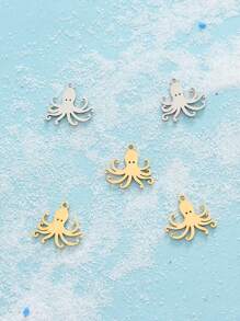 5/10pcs Stainless Steel Beach Ocean Vacation Style Starfish, Octopus, Shells, Sea Fish, Conch, Whales, Fashionable Bracelets, Necklaces, DIY Accessories And Pendants Featuring Marine Animals