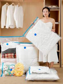 5/3/1pc Vacuum Storage Bags,Compression Bags For Travel,Vacuum Storage Bags Space Saver Bags Vacuum Seal Bags, Vacuum Seal Bag With Hand Pump, 80% Space Saver Bags For Clothes,Comforters And Blankets, Home Vacation Travel Essentials,Space-Saving Vacuum Storage Bag Reusable Bag For School School Accessories School Stuff