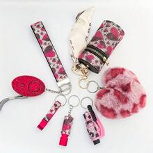 7Pcs Rainbow Bling Safety Keychain Set For Women Rhinestone Bling Women Self-Defense Keychains Sets Personal Security Product Accessories - 紅色 - 查看 10