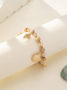 1pc Beach Vacation Style Starfish Beaded Bracelet For Women - Multicolor - View 2