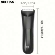 Recortadora corporal para hombres, afeitadora eléctrica, recortadora eléctrica de ingle y pelo, afeitadora de cuchilla de cerámica para higiene masculina, recortadora de belleza corporal total con capacidad de batería de 500mAh