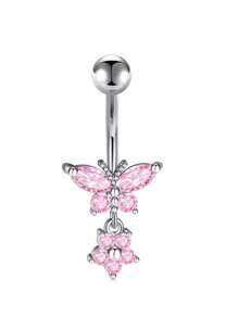 1 pièce Anneau de nombril en acier inoxydable 316 avec strass, bijou de piercing de bouton de ventre personnalisé