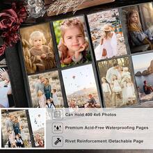 Photo Album 6x4 Slip In, OUR MEMORIES Linen 300 Pockets Photo Albums Holds Landscape Only 10x15cm Picture Beige - Beige - View 6