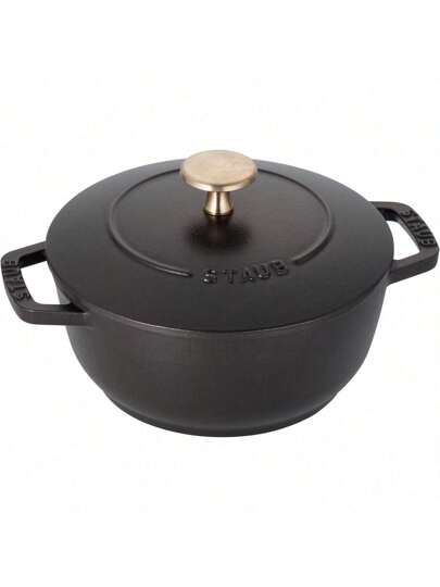 staub ストウブ 「 ワナベ ブラック L 20cm 」 両手 鋳物