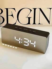 1 Stück moderner, minimalistischer Wecker, Tischplatte intelligentes multifunktionales Display, LED-kreative leuchtende digitale Tischwachwecker, Temperatur, Datum, Schlafmodus 12/24H, Helligkeitsdimmer, Raumdekoration, Schlafzimmerdekoration, Studentenwohnheim Dekoration, Schulanfang, Schuldekoration, Schulüberraschung