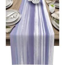 Purple Runner Dining Table Decoration, Abstract Neutral Texture Modern Streamlined Brab Dining Table Runner Coffee Dressing Table Decoration