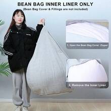 Bean Bag Inner Liner No Filler - Easy Cleaning Bean Bag Insert Replacement Cover For Bean Bag Chair, Zipper Opening No Filler - Multicolor - View 6