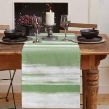 Green Dining Table Table Flag, Abstract Art Coffee Table Runner Dresser Scarf Decoration, Farmhouse Table Flag Decoration Wedding Party Holiday Dinner