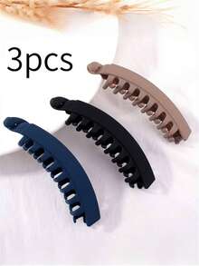 Bộ 3/4 kẹp tóc chuối cỡ lớn dành cho nữ, số lượng dồi dào, kẹp tóc đuôi ngựa chắc chắn, kẹp dọc, kẹp xoắn cao cấp, phù hợp sử dụng hàng ngày, phụ kiện trang trí tóc, phong cách bohemian thanh lịch, phụ kiện tóc, phụ kiện đội đầu, kẹp tóc - Nhiều màu - Xem 12